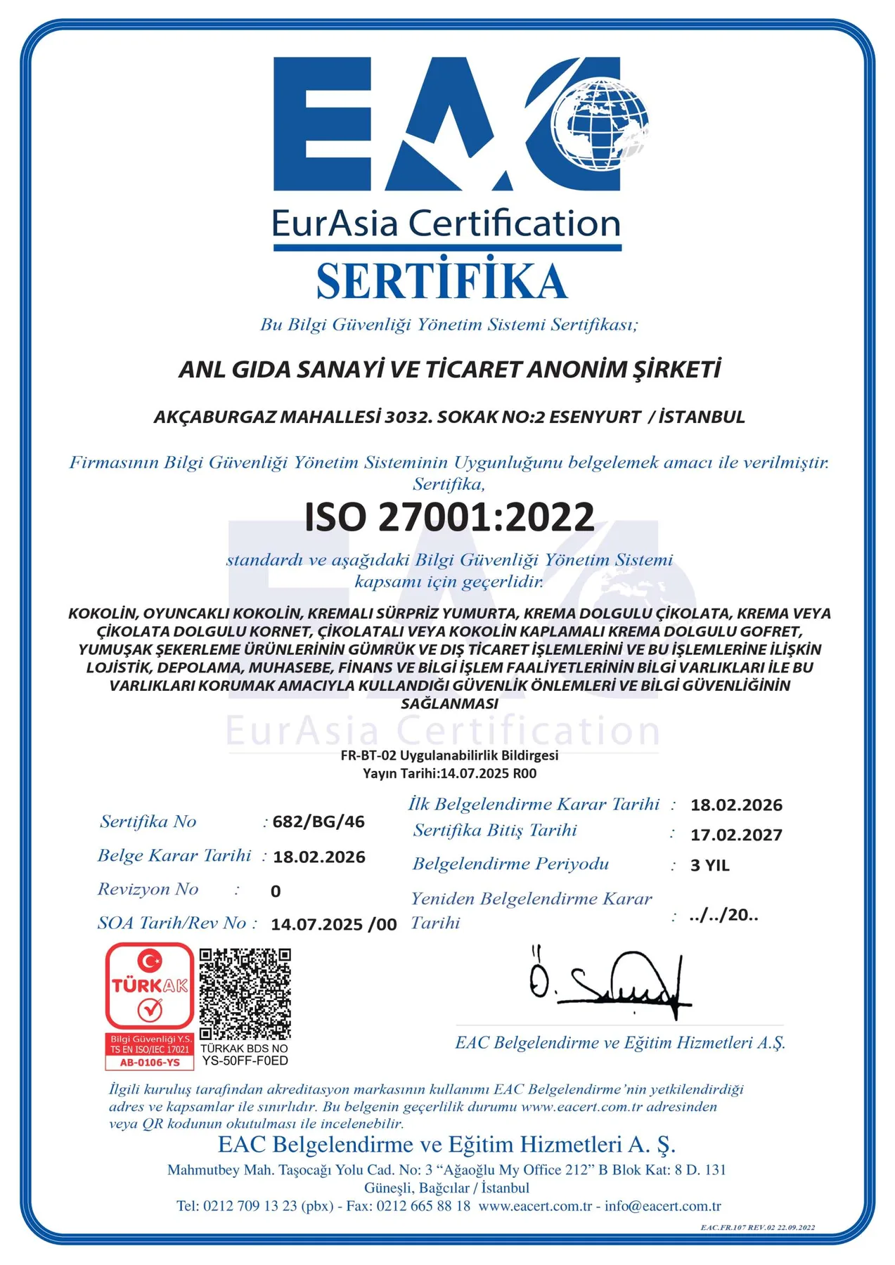 ISO 27001 Information Security Management Certificate