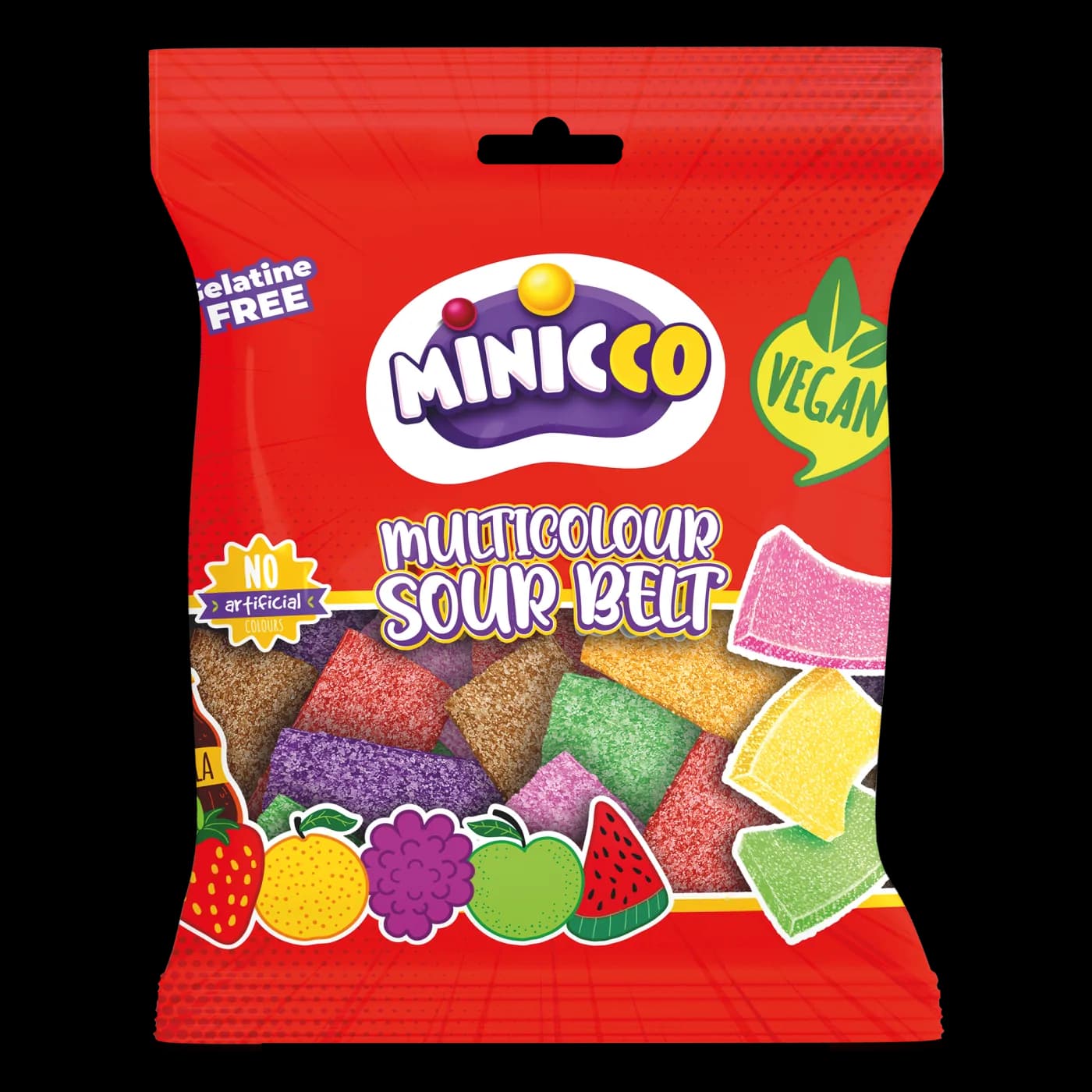 Minicco Bitesize Sour Belts Multicolour 80g
