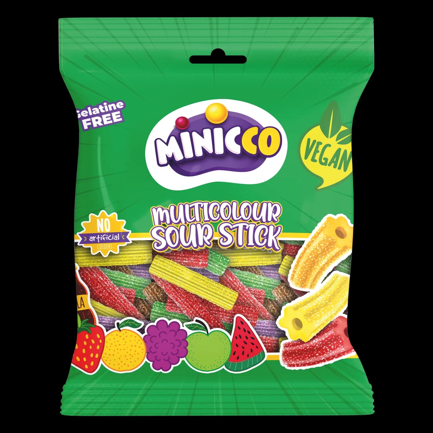 Minicco Bitesize Sour Sticks Multicolour 80g
