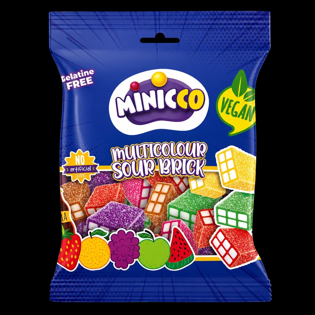 Minicco Bitesize Sour Bricks Multicolour 80g