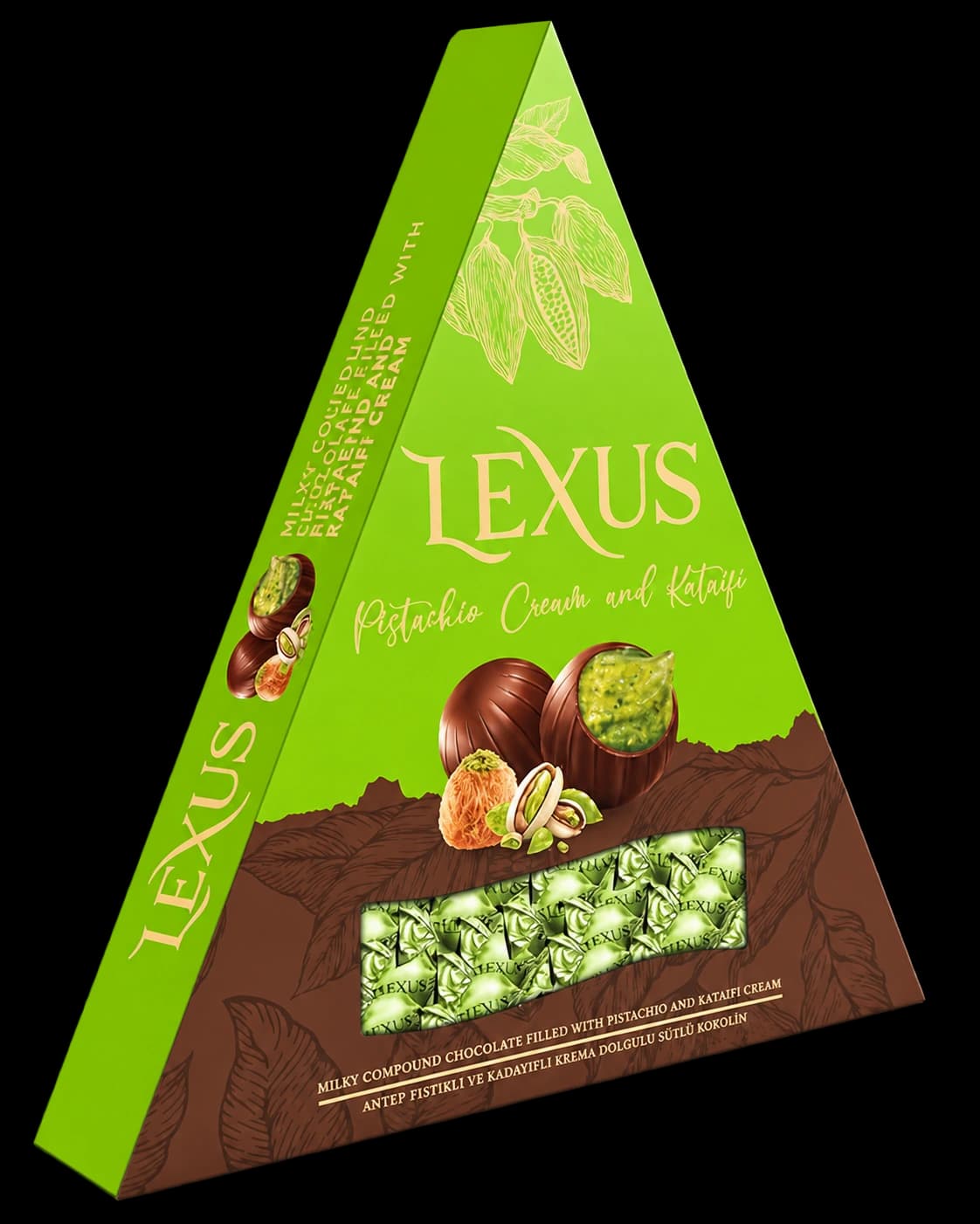 Lexus Dubai Style Pistachio Triangle Gift Box