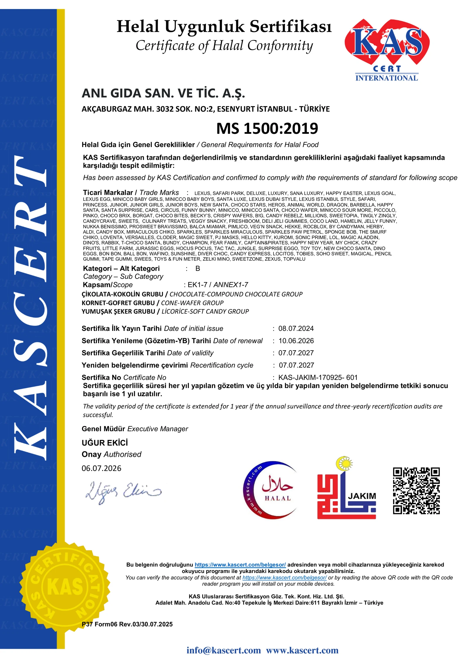 MS 1500 Halal-Konformitätszertifikat