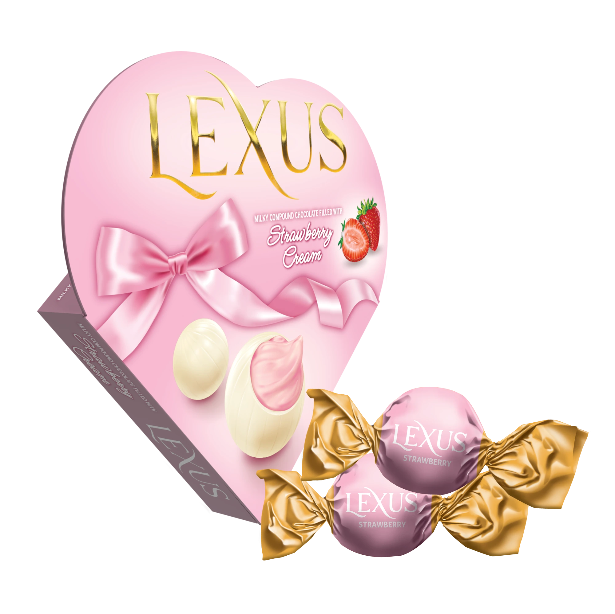 Lexus Milky Chocolate Filled with Strawberry Cream